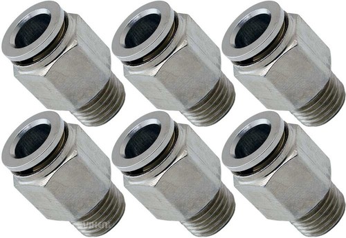 1/4" NPT MALE TO 3/8" OD HOSE PUSH TO CONNECT/PTC STRAIGHT FITTING 6PK VXA7148-6 - Picture 2 of 2
