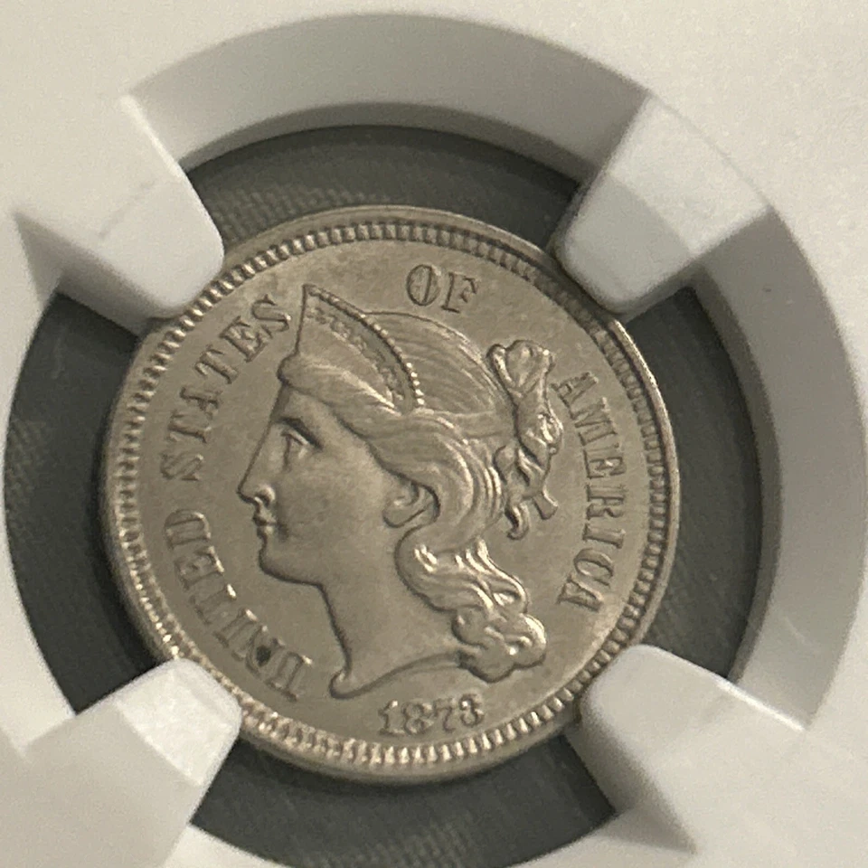 1873 Three Cent Nickel Closed 3 NGC Uncirculated Details!! Rare Find ⭐️⭐️ - Image 3 of 4