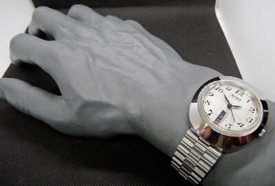 SWISS MADE NINO AUTOMATIC AS 2066 Vintage 1970 SPACE AGE NOS NEW OLD STOCK STEEL