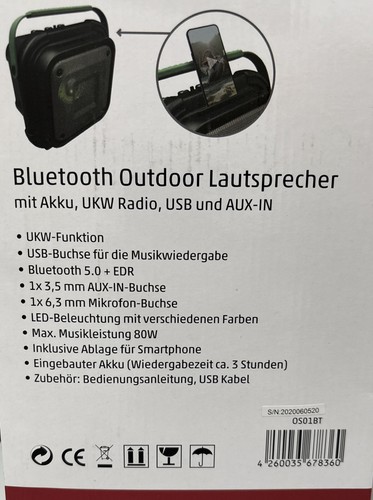 REFLEXION OS01BT Baustellenradio Akku Bluetooth, MP3 Radio, AUX, 80W - Bild 3 von 3