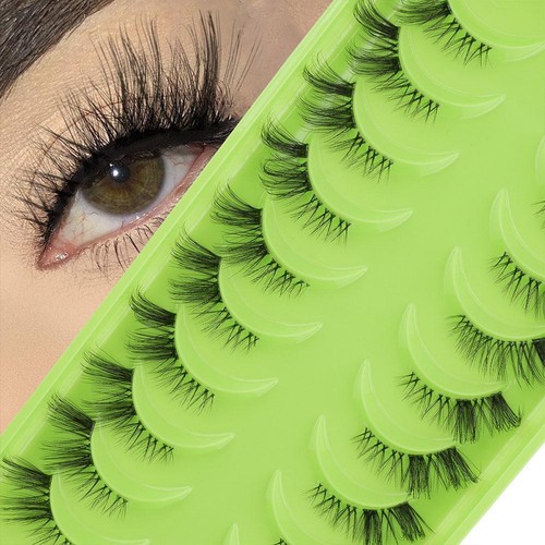 6 Half Lash Sets No Glue for A Natural Look - Transparent Stem Nude Makeup νυ ☆☆ - Picture 5 of 26