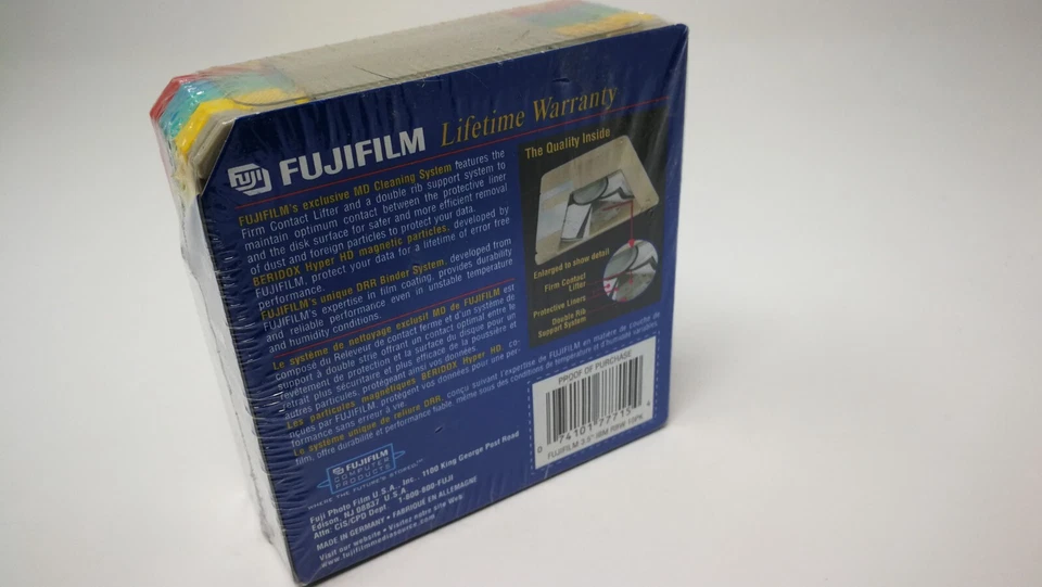 NEW Fujifilm 2HD 1.44MB IBM Formatted 10 3.5" floppy disks RAINBOW Color Pack - Image 2 of 4