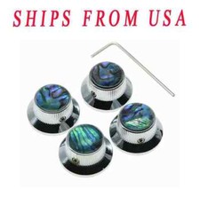 Set of 4 Abalone Top Set Screw Chrome Guitar ...