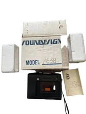 Vintg Soundesign 7638 Portable Cassette Recorder Japan CIB Original Box & Papers