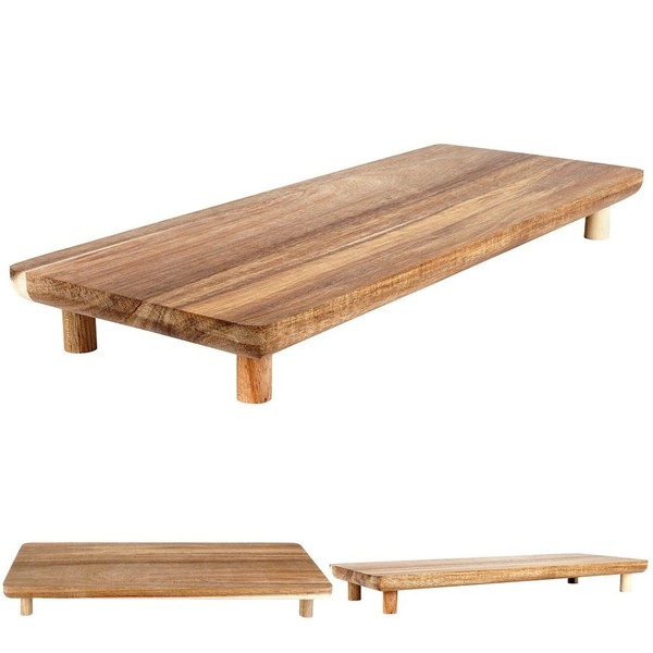 Servierbrett Akazie 36X14,5Cm Holzbrett Auf Beinen Schneidebrett Vilde 139167-image