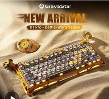 NEW GRAVASTAR Mercury K1 Pro Wireless Gaming Keyboard, Handcrafted Battle-Worn