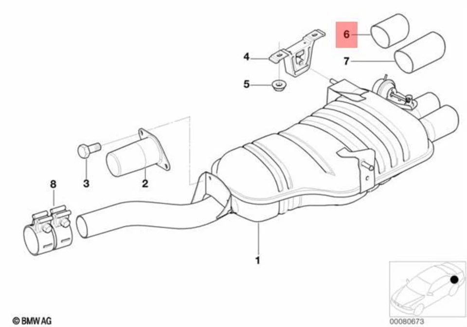 Tubo de escape cromado derecho original BMW E46 descapotable cupé sedán OEM 18107501092 Foto 2 de 4