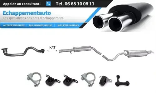 Échappement VW Bora 1.4 16V 55kW 1998-2005 homologué E en acier d'origine