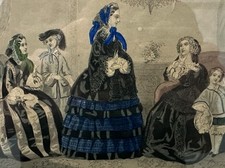 Godey's Unrivaled Colored Fashion Rare Original Victorian 1865 Hand Colored #2