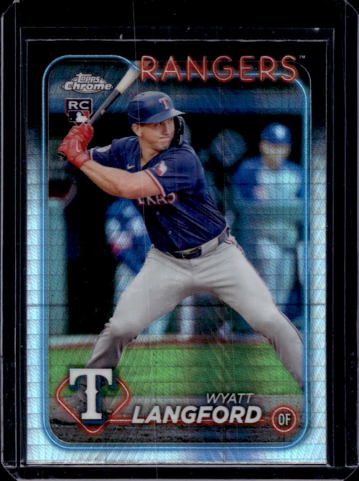 2024 Topps Chrome Update Wyatt Langford RC Prism Refractor Rookie #USC35 Rangers