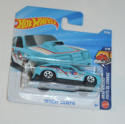 HOT WHEELS 2026 DRAG RACERS 1/10 - ' 76 CHEVY CHEVETTE BLUE ON SHORT CARD