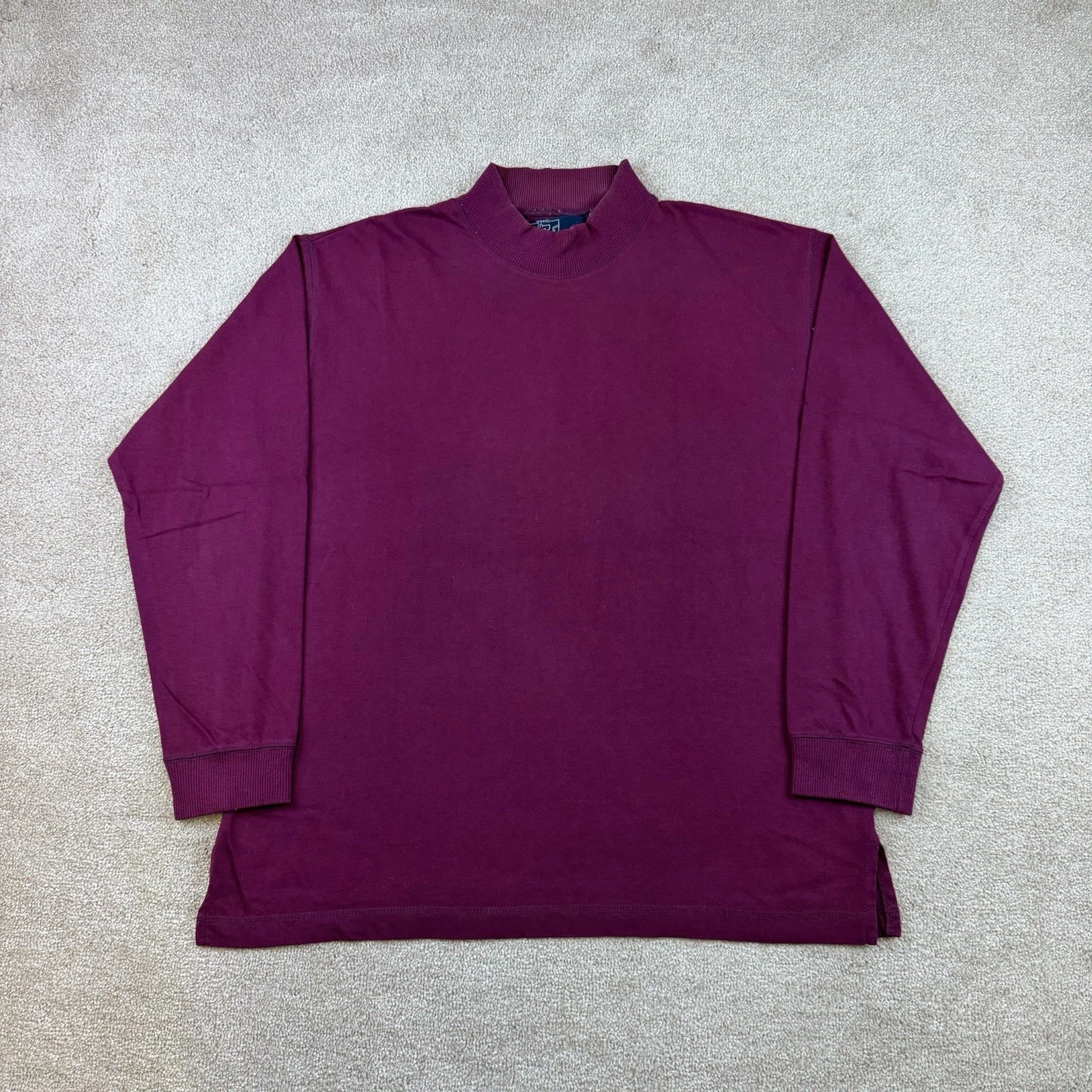 Vintage Woolrich Women's Cotton Mock Neck Long Sleeve Base layer Top M