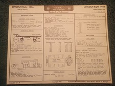 1956 Lincoln Capri Premiere V-8 Models A.e.a. Tune-up Chart Useful Info 1956 Lincoln Capri Premiere V-8 Models A.e.a. Tune-up Chart Useful Info