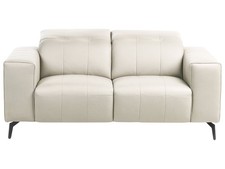 Sofa 2 Seater OMMEL Faux Leather Light Beige