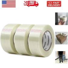3Pack Mono Filament Strapping Tape 6.2mil x 2Inch x 60yds Commodity Grade Hea...