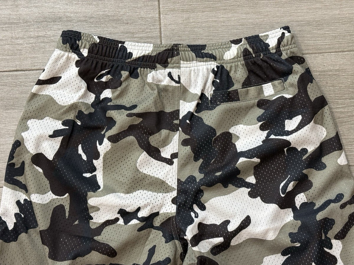 Men's Stussy Basic Mesh Shorts 112335 Snow Camo Size L Large New
