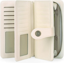 Cartera de Mujer Triple con Pulsera Bloqueo RFID Monedero Gran Capacidad Tarjeta