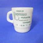 Norwegian Mutual Fire Insurance Company - Cottonwood MN - Vintage Milk Glass Mug