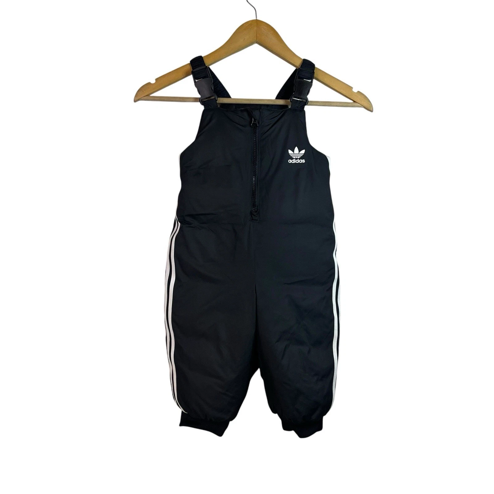 Adidas Baby Trefoil Real Down Snow Bib Pants Black White Size 12 Months