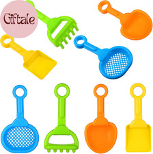 8 Pieces Sand Shovels for Kids Colorful Plastic Rake Summer Beach Sand Sifter Sh