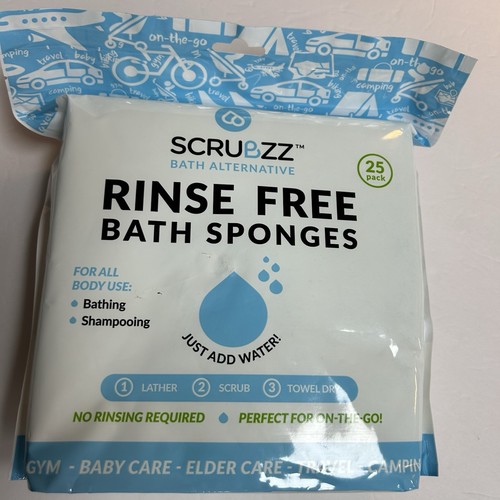 Scrubzz Spülfreie Badeschwämme 25er Pack Badealternative Einfach Wasser hinzufügen - Bild 1 von 7