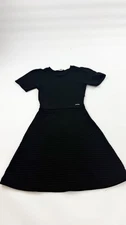 Elisabetta Franchi Dress Womens IT 42 Black Fit & Flare Knit A-Line Made Italy