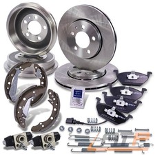 2x BREMSSCHEIBE + BREMSBELÄGE VORNE + BREMSBACKENSATZ FÜR SKODA FABIA 6Y 5J