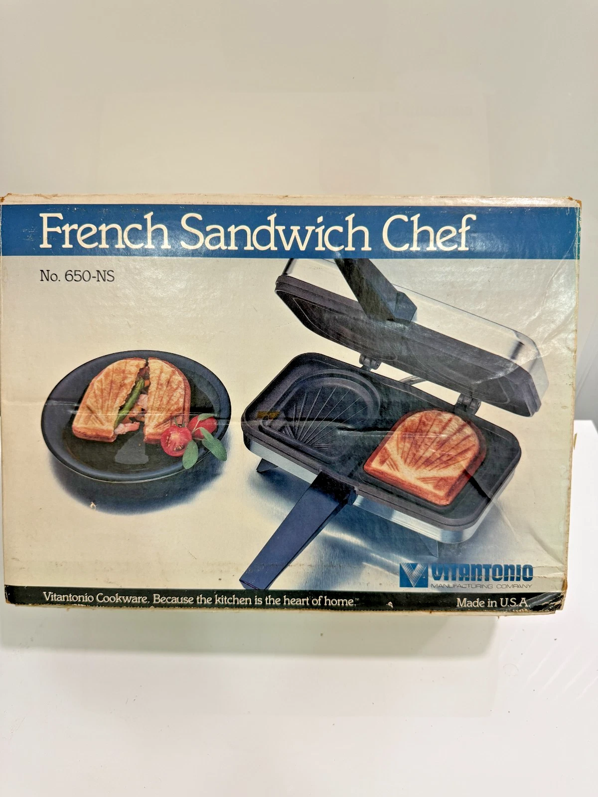 Vintage Vitantonio French Sandwich Chef No 650-NS Press Maker Mirror Boxed
