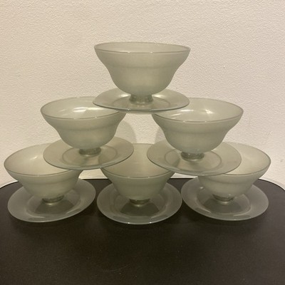 6 x Vintage Tupperware Eisbecher Dessertschalen Schalen rauchgrau - Camping / Picknick
