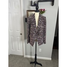Elie Tahari Womens Multi Color Metallic Tweed Double Breasted Blazer Jacket 10