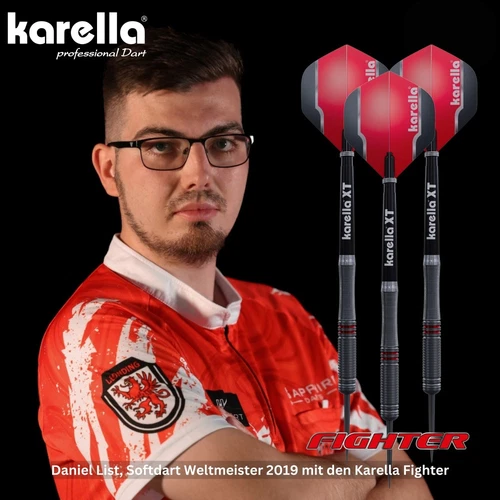 Steeldart Karella Fighter Dart schwarz 90% Tungsten 22g Steel Tip Dartpfeile - Bild 5 von 7