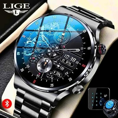 LIGE Herren Smartwatch AMOLED EKG+PPG Bluetooth Anruf Narichten NFC Wasserdicht