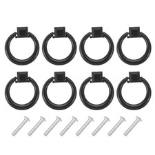 8 Set Modern Drawer Pull Handles with Screws for Dresser Drawer Black