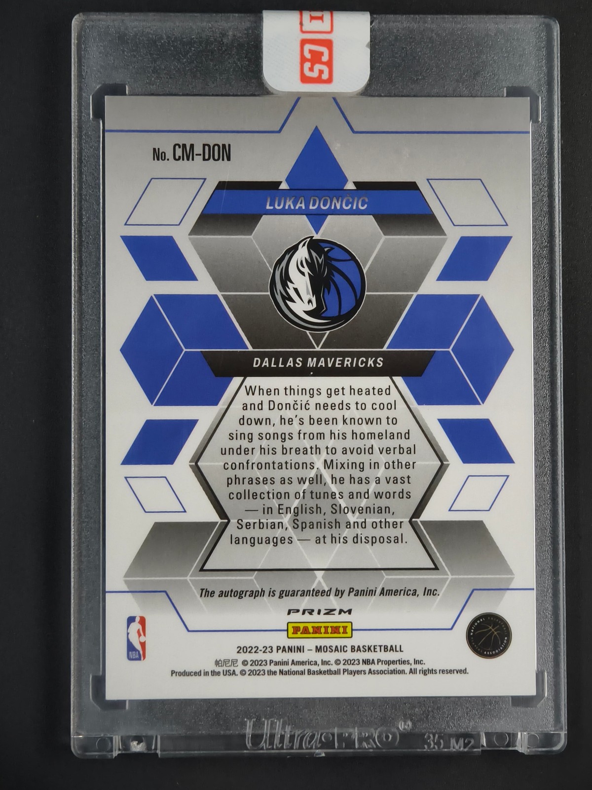 Luka Doncic 2022-23 Panini Mosaic Basketball Collage Mosaic Auto Choice [3hk view 2