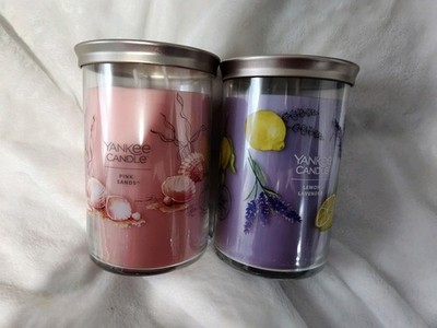 Yankee Candle Set Of 2  20 Oz 2 Wick Candles Lemon Lavender And Pink Sands NEW