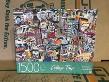 1500 pc Europe Collage Puzzle Collage Time 32 x 24 NEW