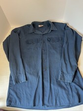 Vintage 90 s Men s Dickies Work Shirt Long Sleeve, Blue, Size Large