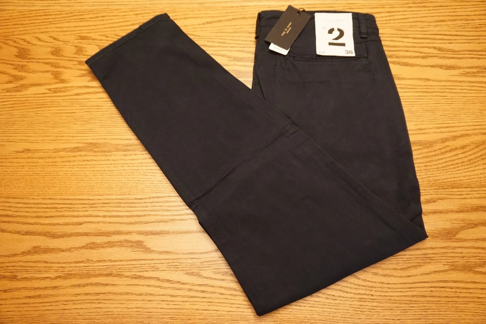 NWT MEN'S RAG & BONE NEW YORK PANTS Multiple Sizes Fit 2 Slim Stretch Twill Navy