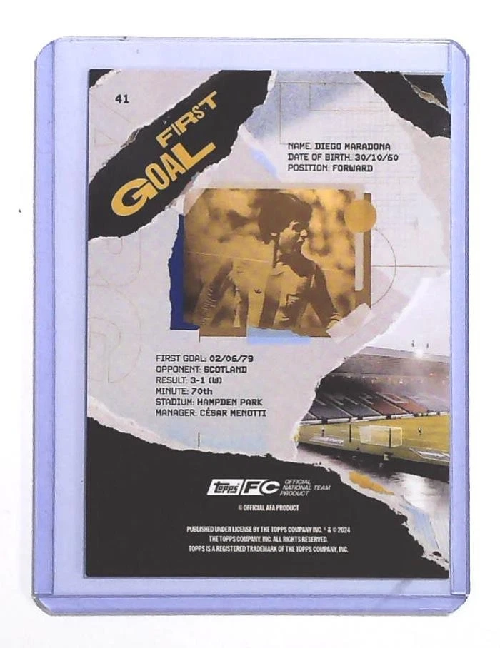 Topps Argentina Team Set 2024-25 No.41 Diego Maradona First Goal - Image 2 of 2