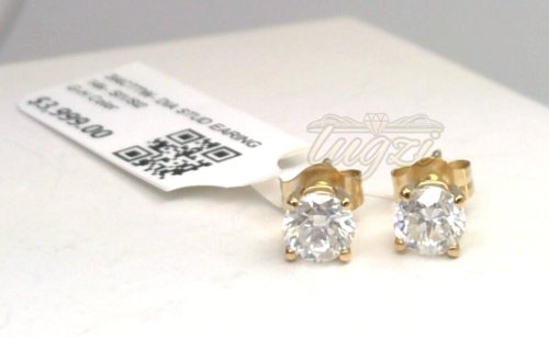 3/4CT Certified Diamond Stud Earrings in Solid 14k Yellow Gold - $4000 Deal! - Picture 7 of 17