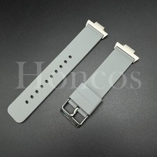 Gray Soft Silicone Rubber Watch Strap Fits for Tissot PRX Quick Release Adapter
