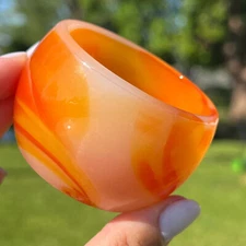 Natural Carnelian Bowl Crystal Quartz Cup Red Agate Drinking Cup Without Handle