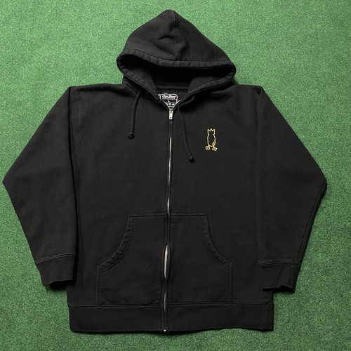 Vintage Dive Bomb Industries Hoodie Herren Large schwarz Y2K Sweatshirt mit durchgehendem Reißverschluss
