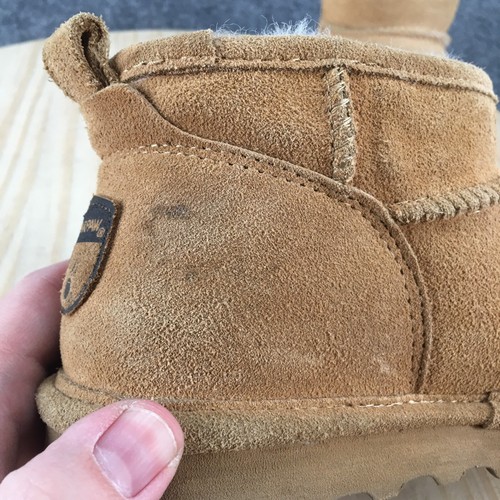 Bearpaw Botas Mujer 7 Cortas Piel de Oveja Beige Vaca Gamuza Pull On Tobillo Top 2860W - Imagen 9 de 20