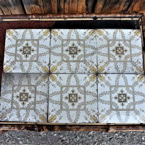 Antique 1900 Minton Tint and Print Stoke on Trent Tiles Set of Six - Picture 9 of 12