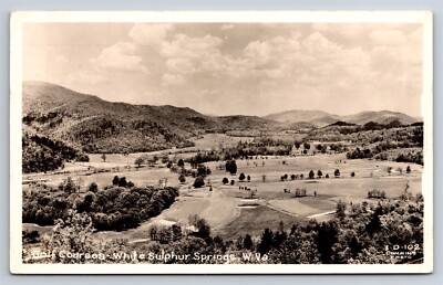 Postcard WV White Sulphur Springs West Virginia Airview Golf Courses RPPC AB26