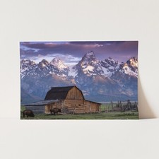 Old Barn in Grand Teton National Park Mountain Landscape Wall Art Poster Print