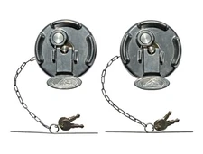 Road Superior Keyed Alike Pair Locking Lever Style Diesel Fuel Caps - Peterbilt