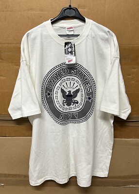 ORIGINAL US NAVY SOFFE T-SHIRT WEISS MIT REFLEKTIERENDEM LOGO MADE IN USA NEU!!!! XXL