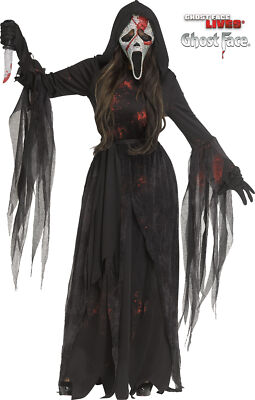 Bloody Bling Ghost Face Adult Womens Costume Dress Mask Belt Gloves NEW Scream